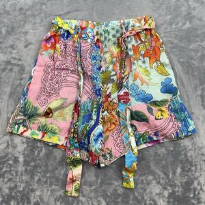 Johnny Was Workshop Dreamer Easy Shorts Womens Size XXS  100% Linen Floral Belt